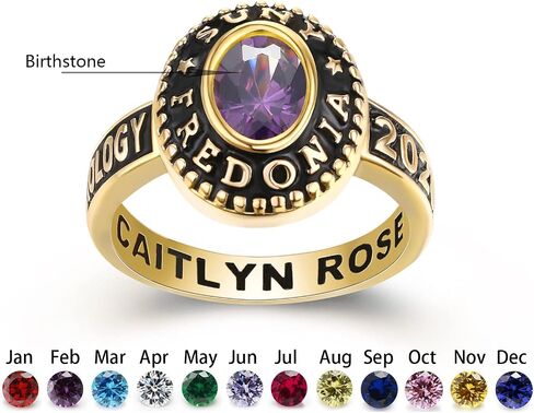 Ccjcinata Customized Sterling Silver high school ladies class rings for girls Collection Fully Personalized for women personalized Christmas Gifts Christmas present for daughter in Kuwait