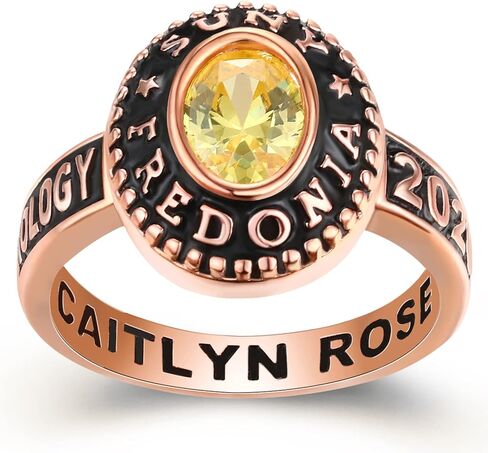 Ccjcinata Customized Sterling Silver high school ladies class rings for girls Collection Fully Personalized for women personalized Christmas Gifts Christmas present for daughter in Kuwait