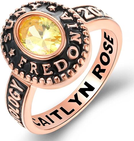 Ccjcinata Customized Sterling Silver high school ladies class rings for girls Collection Fully Personalized for women personalized Christmas Gifts Christmas present for daughter in Kuwait