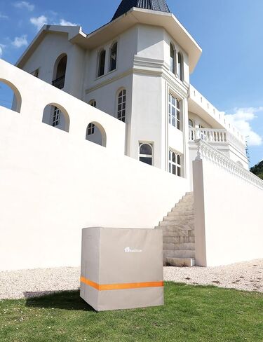 غطاء مكيف الهواء للوحدات الخارجية - غطاء مكيف مربع متين يناسب حتى 32 × 32 × 36 بوصة بني in Kuwait