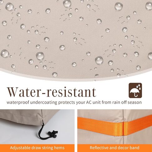 غطاء مكيف الهواء للوحدات الخارجية - غطاء مكيف مربع متين يناسب حتى 32 × 32 × 36 بوصة بني in Kuwait