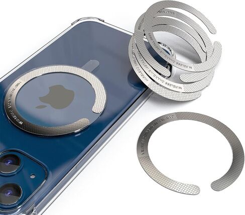 6PCS 3M Adhesive Metal Ring for Phone Case Cover, Thin Mag Safe Sticker Metallic Plate for iPhone 14 13 12 Pro Max Mini Sticky Round Piece for MagSafe Magnetic Wireless Charger Grip Holder Card Wallet in Saudi Arabia