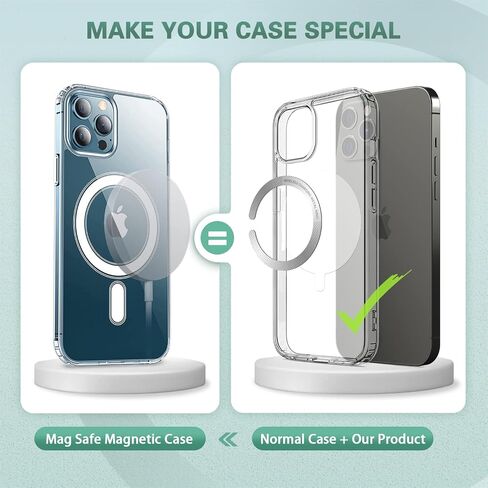 6PCS 3M Adhesive Metal Ring for Phone Case Cover, Thin Mag Safe Sticker Metallic Plate for iPhone 14 13 12 Pro Max Mini Sticky Round Piece for MagSafe Magnetic Wireless Charger Grip Holder Card Wallet in Saudi Arabia