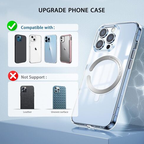 6PCS 3M Adhesive Metal Ring for Phone Case Cover, Thin Mag Safe Sticker Metallic Plate for iPhone 14 13 12 Pro Max Mini Sticky Round Piece for MagSafe Magnetic Wireless Charger Grip Holder Card Wallet in Saudi Arabia