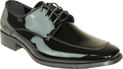 VANGELO Men's Tuxedo Shoes TUX-3 Fashion Square Toe with Wrinkle Free Material Black Patent 14W in Kuwait