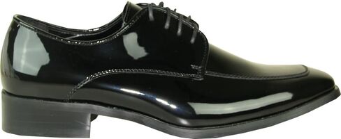 VANGELO Men's Tuxedo Shoes TUX-3 Fashion Square Toe with Wrinkle Free Material Black Patent 14W in Kuwait