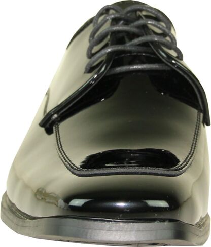 VANGELO Men's Tuxedo Shoes TUX-3 Fashion Square Toe with Wrinkle Free Material Black Patent 14W in Kuwait