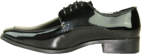 VANGELO Men's Tuxedo Shoes TUX-3 Fashion Square Toe with Wrinkle Free Material Black Patent 14W in Kuwait