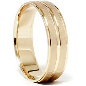 14K Yellow Gold Hammered Comfort Fit Wedding Band Ring in Kuwait