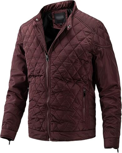 Men's Packable Puffer Jacket Lightweight Softshell Diamond Quilted Jackets Winter Slim Fit Padded Bomber Outerwear in Kuwait