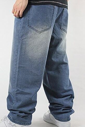 QIBOE Men's Baggy Jeans Denim Sweatpants Loose Pants in Saudi Arabia