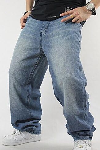 QIBOE Men's Baggy Jeans Denim Sweatpants Loose Pants in Saudi Arabia
