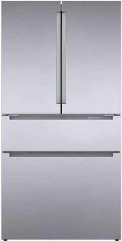 Bosch 800 Series 36 Inch Smart Freestanding Counter Depth 4 Door French Door Refrigerator with 20.5 cu. ft. Total Capacity in Stainless Steel (Recessed Handle) in Saudi Arabia