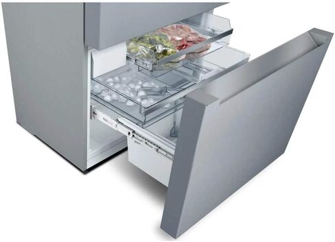 Bosch 800 Series 36 Inch Smart Freestanding Counter Depth 4 Door French Door Refrigerator with 20.5 cu. ft. Total Capacity in Stainless Steel (Recessed Handle) in Saudi Arabia