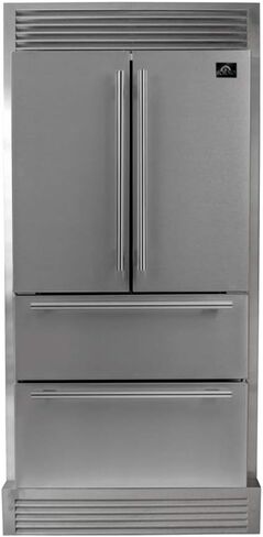 FORNO Moena 40 in. with Decorative Grill Alta Qualita Refrigerator 19.2 cu.ft French Door Stainless Steel with Ice Maker in Kuwait
