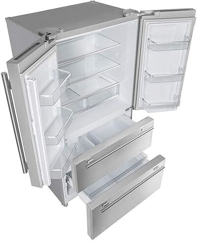 FORNO Moena 40 in. with Decorative Grill Alta Qualita Refrigerator 19.2 cu.ft French Door Stainless Steel with Ice Maker in Kuwait