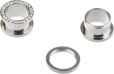 IPINK-10pcs Stainless Steel Screw Flesh Tunnel Ear Plug Expander Stretcher Muliti- Colors 8g-9/16 in Saudi Arabia