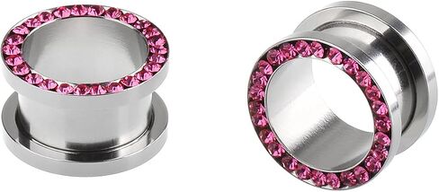 IPINK-10pcs Stainless Steel Screw Flesh Tunnel Ear Plug Expander Stretcher Muliti- Colors 8g-9/16 in Saudi Arabia