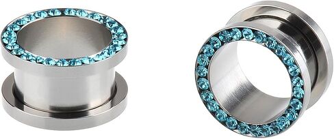 IPINK-10pcs Stainless Steel Screw Flesh Tunnel Ear Plug Expander Stretcher Muliti- Colors 8g-9/16 in Saudi Arabia