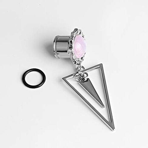 KUBOOZ Ear Plug Tunnel Gauge Stretcher Piercing Pink Spiral Pendant Stainless Steel Screw. in Kuwait
