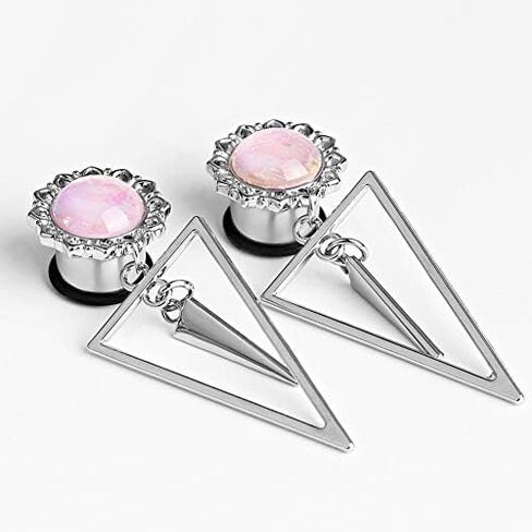 KUBOOZ Ear Plug Tunnel Gauge Stretcher Piercing Pink Spiral Pendant Stainless Steel Screw. in Kuwait