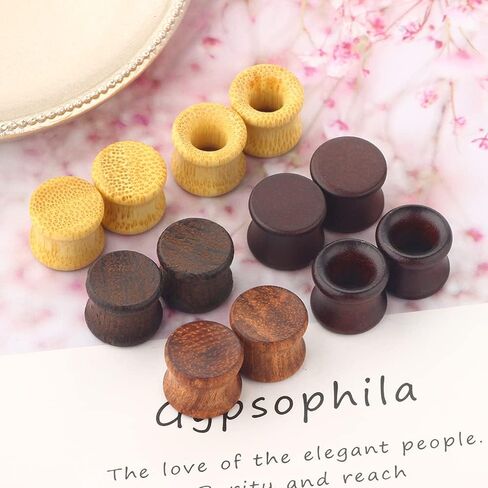12pcs Wooden Gauges For Ear Nature Wood Tunnels Earrings Plugs Vintage Body Piercings Saddle Stretchers Set 2G-20mm in Kuwait