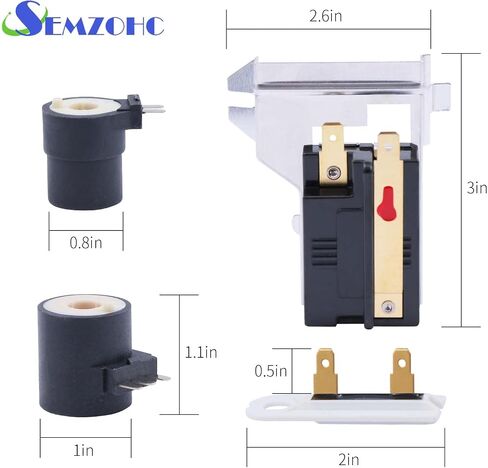 338906 WP338906 Flame Sensor 279834 Gas Valve Solenoid Kit 3392519 Thermal Fuse Dryer Replacement Part Compatible with Whirlpool Kenmore Maytag Dryers Replaces 303377 DC32-00008A 306105 14205025 in Saudi Arabia