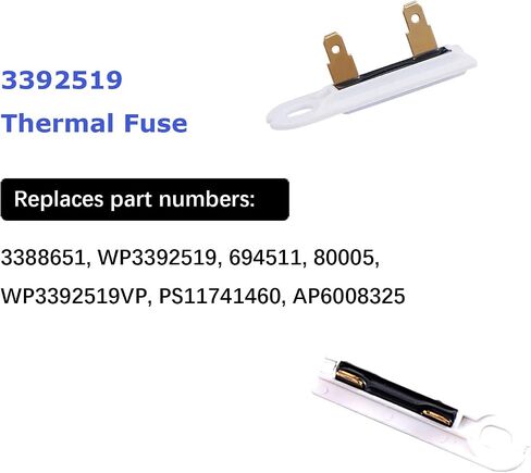 338906 WP338906 Flame Sensor 279834 Gas Valve Solenoid Kit 3392519 Thermal Fuse Dryer Replacement Part Compatible with Whirlpool Kenmore Maytag Dryers Replaces 303377 DC32-00008A 306105 14205025 in Saudi Arabia