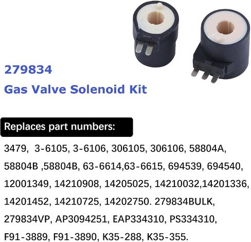 338906 WP338906 Flame Sensor 279834 Gas Valve Solenoid Kit 3392519 Thermal Fuse Dryer Replacement Part Compatible with Whirlpool Kenmore Maytag Dryers Replaces 303377 DC32-00008A 306105 14205025 in Saudi Arabia