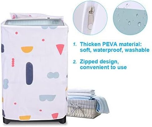 Yosoo Dust Proof Roller Washing Machine Top Covers, Waterproof Washer/Dryer Cover Protective Dust Storage Bag, Top Load (22.44 x 22.44 x 34.65in) in Saudi Arabia