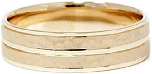 14K Yellow Gold Hammered Comfort Fit Wedding Band Ring in Saudi Arabia