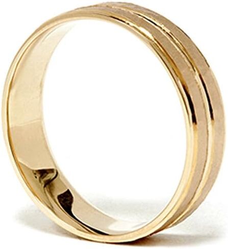 14K Yellow Gold Hammered Comfort Fit Wedding Band Ring in Saudi Arabia