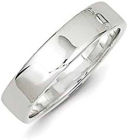 925 Sterling Silver 5mm Flat Plain Classic Wedding Band Ring in Kuwait