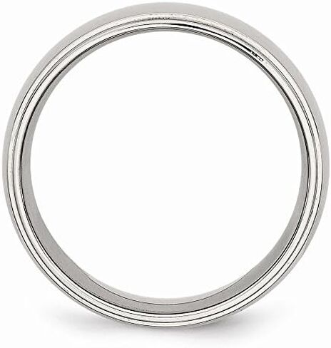 Solid Stainless Steel Bevel Step Edge 8mm Men's Plain Classic Wedding Band Ring Comfort-Fit in Saudi Arabia