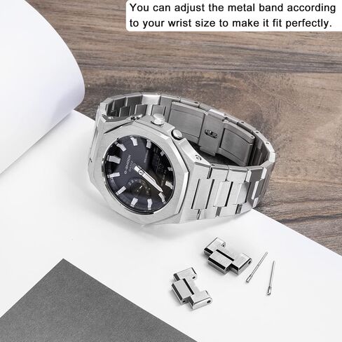 Hontao GA2100 5rd Model Home Oak All Metal Bezel Strap Simple Style In-one Watch Bands For GA2100/2110 Accessories in Saudi Arabia