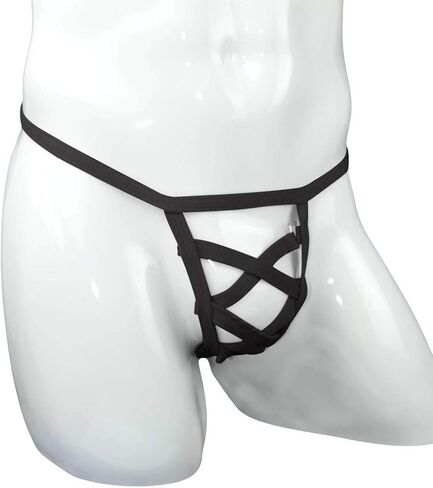 Waist Ice G-Strings Silk Briefs Sexy Bikini Micro Men'sLow Male Panties Mens Intimates Womens Tuxedo (Coffee, One Size) in Kuwait