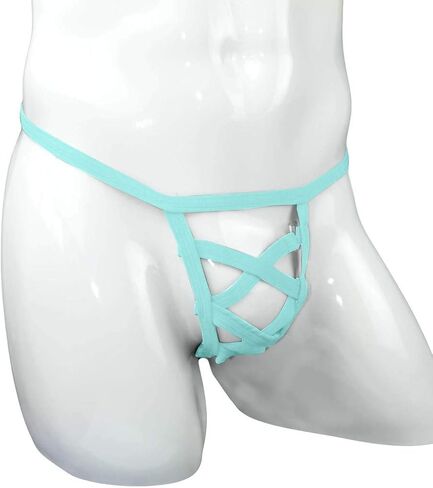 Waist Ice G-Strings Silk Briefs Sexy Bikini Micro Men'sLow Male Panties Mens Intimates Womens Tuxedo (Coffee, One Size) in Kuwait