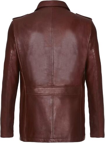 The Classo Hescotic Brown and Black Men Blazar Designer Leather Coat in Saudi Arabia