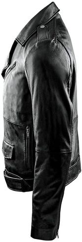 Genuine Leather Jacket Men Motorcycle Sheep Skin Casual, Zipper Race Biker Jacket in Saudi Arabia