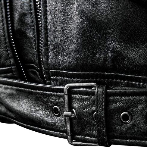 Genuine Leather Jacket Men Motorcycle Sheep Skin Casual, Zipper Race Biker Jacket in Saudi Arabia