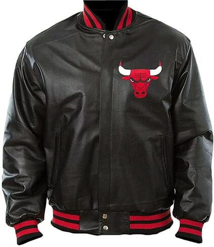 Men’s Chicago Vintage Baseball Bomber Leather Jacket - Ultra Game Letterman Baseball Varsity Black Leather Bull Jacket in Saudi Arabia