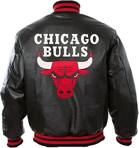 Men’s Chicago Vintage Baseball Bomber Leather Jacket - Ultra Game Letterman Baseball Varsity Black Leather Bull Jacket in Saudi Arabia