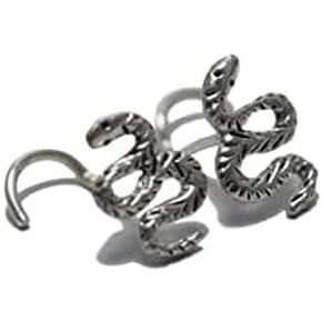 Nose Stud, Small Snake Sterling Silver Nose Stud/Nose Screw, Jewelry Nose Stud, Body Piercing Jewelry, Nose Piercing, Body Jewelry in Saudi Arabia