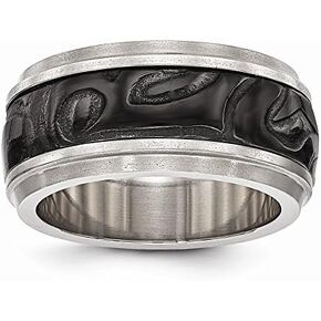 Solid Titanium Men's and Black Titanium Men's-Inlay Unique Design Wedding Band Ring in Saudi Arabia