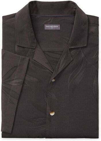 Van Heusen Men's Air Tropical Short Sleeve Button Down Poly Rayon Shirt in Saudi Arabia