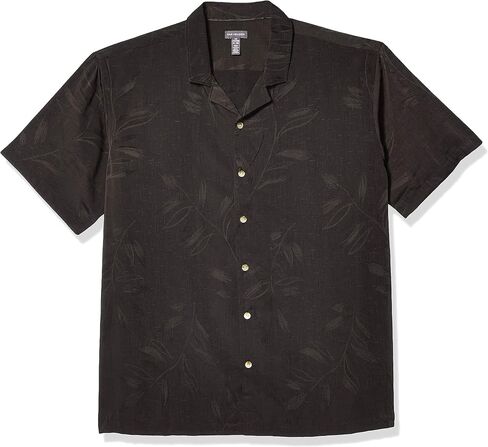 Van Heusen Men's Air Tropical Short Sleeve Button Down Poly Rayon Shirt in Saudi Arabia
