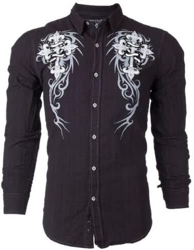 Xtreme Couture Affliction Men's Button Down Shirt Kings Fall in Kuwait
