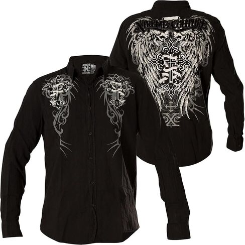 Xtreme Couture Affliction Men's Button Down Shirt Kings Fall in Kuwait