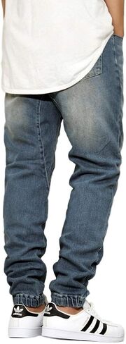 URBANJ Men's Slim FIT Drop Crotch Denim Jogger Pants S-5XL in Kuwait