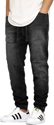 URBANJ Men's Slim FIT Drop Crotch Denim Jogger Pants S-5XL in Kuwait